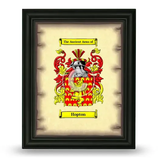 Hopton Coat of Arms Framed - Black