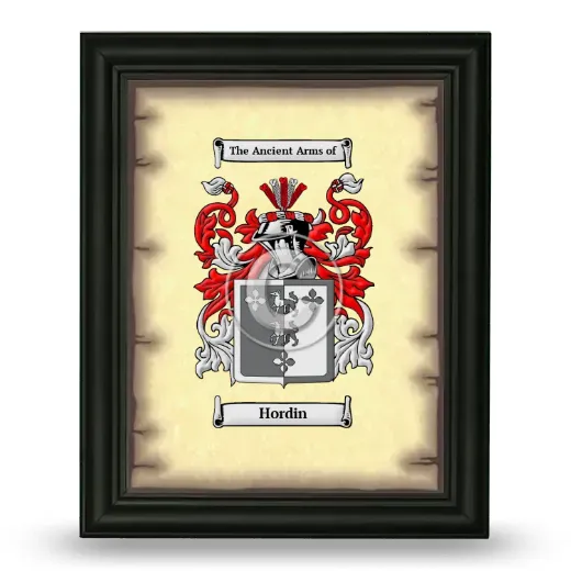 Hordin Coat of Arms Framed - Black