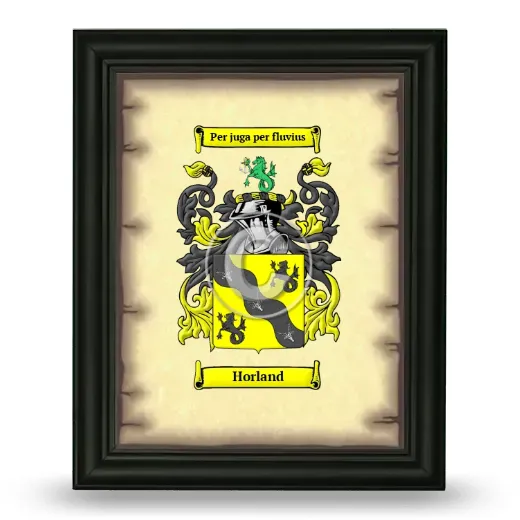 Horland Coat of Arms Framed - Black