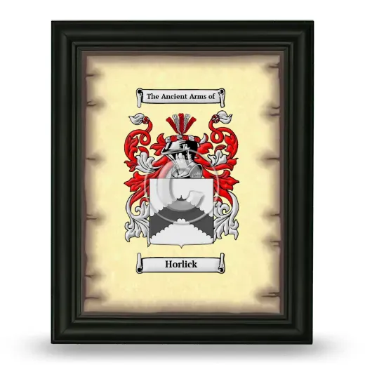 Horlick Coat of Arms Framed - Black