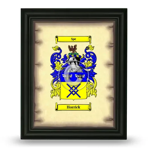 Horrick Coat of Arms Framed - Black