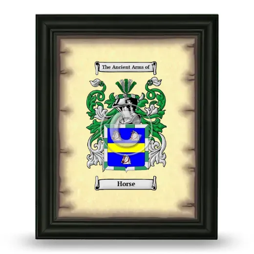 Horse Coat of Arms Framed - Black