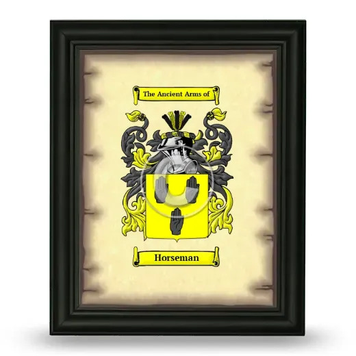 Horseman Coat of Arms Framed - Black