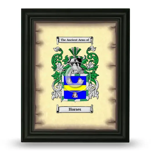Horses Coat of Arms Framed - Black