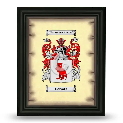 Horvath Coat of Arms Framed - Black