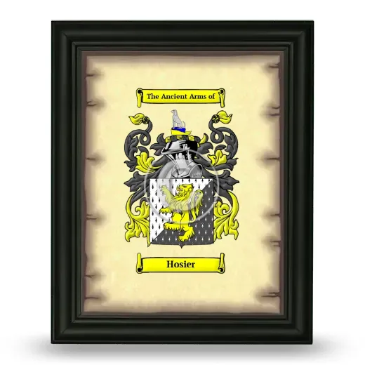 Hosier Coat of Arms Framed - Black