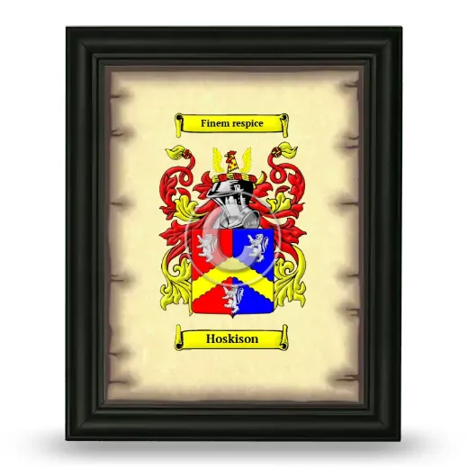 Hoskison Coat of Arms Framed - Black