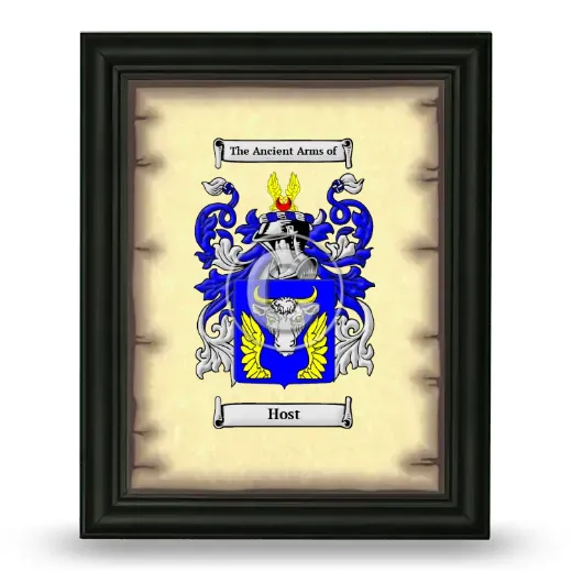 Host Coat of Arms Framed - Black