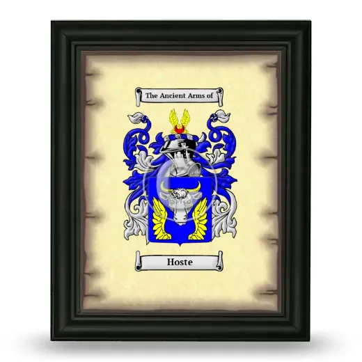 Hoste Coat of Arms Framed - Black