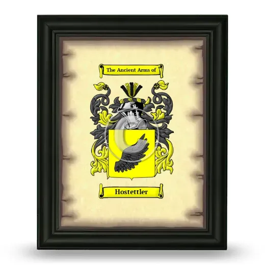 Hostettler Coat of Arms Framed - Black