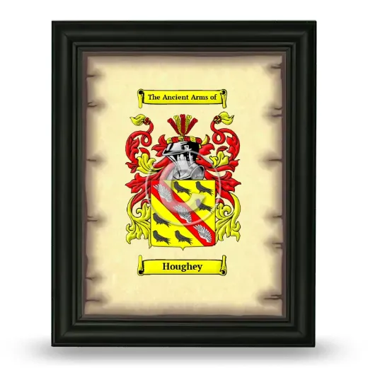Houghey Coat of Arms Framed - Black