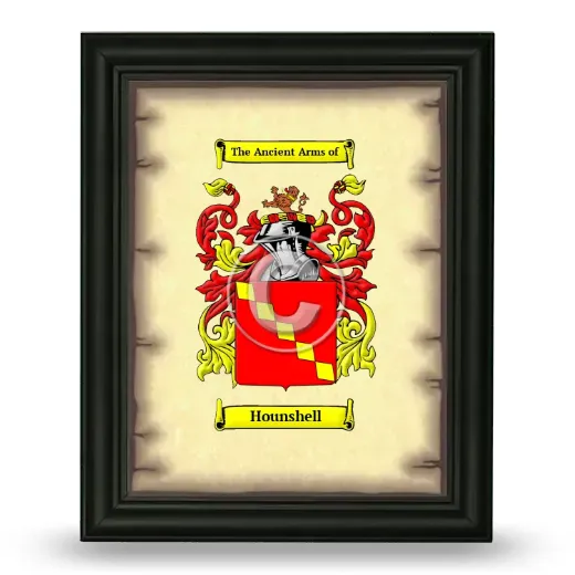 Hounshell Coat of Arms Framed - Black