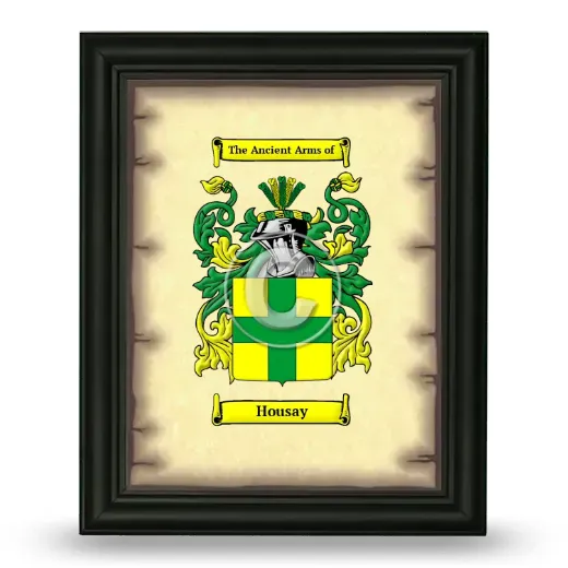 Housay Coat of Arms Framed - Black