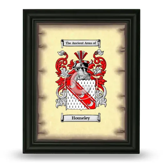 Houseley Coat of Arms Framed - Black