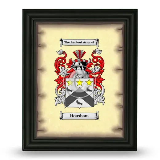 Housham Coat of Arms Framed - Black