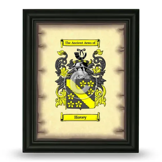 Hovey Coat of Arms Framed - Black
