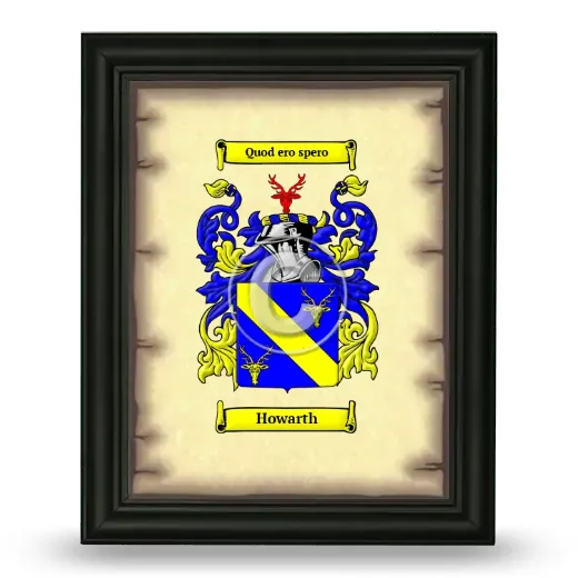 Howarth Coat of Arms Framed - Black