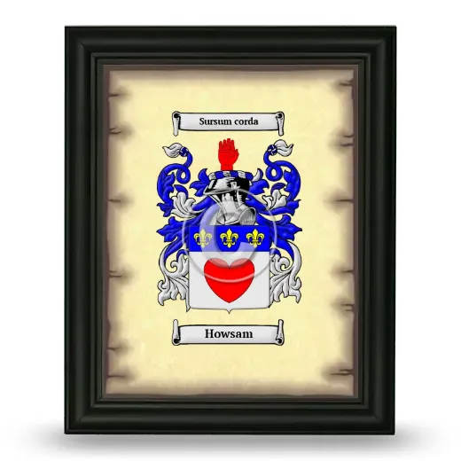 Howsam Coat of Arms Framed - Black