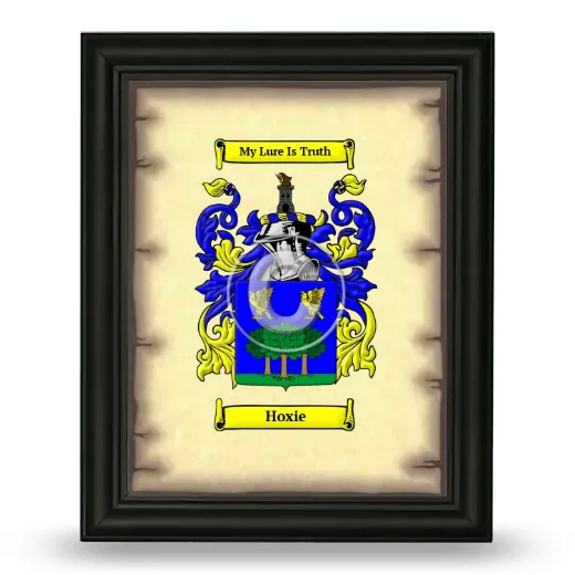 Hoxie Coat of Arms Framed - Black