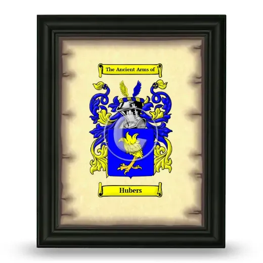 Hubers Coat of Arms Framed - Black