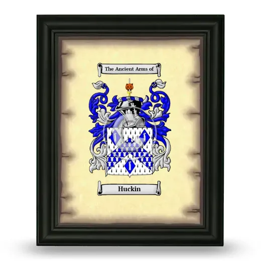 Huckin Coat of Arms Framed - Black