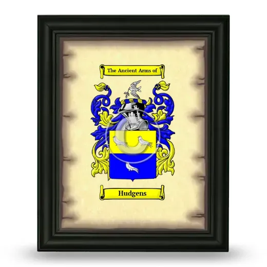 Hudgens Coat of Arms Framed - Black