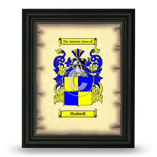 Hudnell Coat of Arms Framed - Black