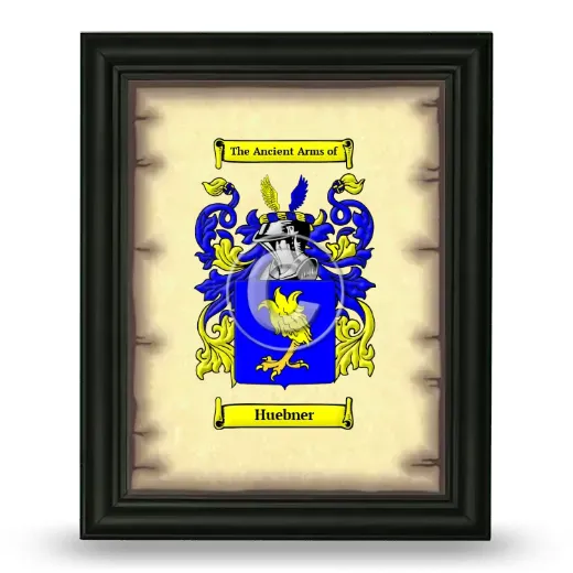 Huebner Coat of Arms Framed - Black