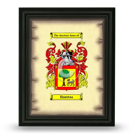 Huertas Coat of Arms Framed - Black