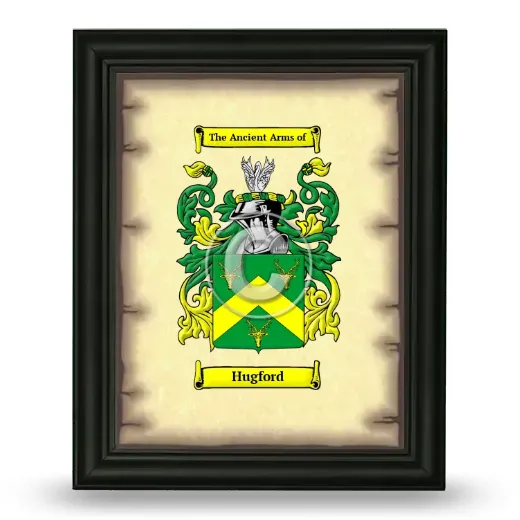 Hugford Coat of Arms Framed - Black