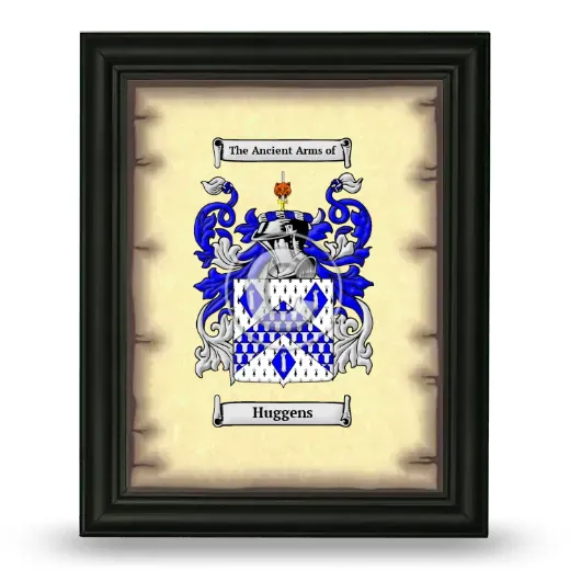 Huggens Coat of Arms Framed - Black