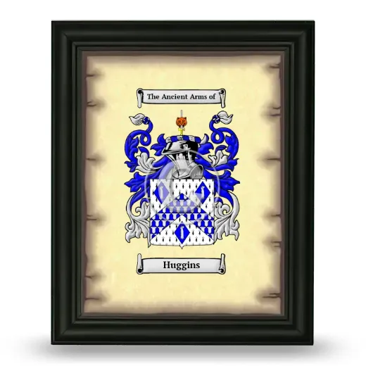 Huggins Coat of Arms Framed - Black