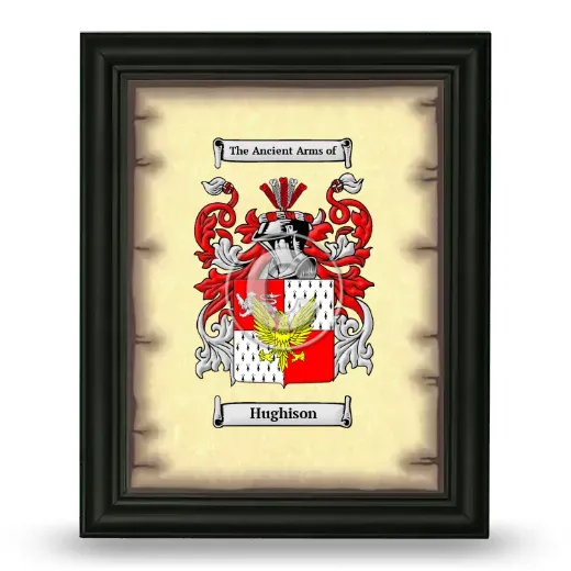 Hughison Coat of Arms Framed - Black