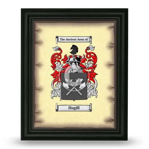 Hugill Coat of Arms Framed - Black