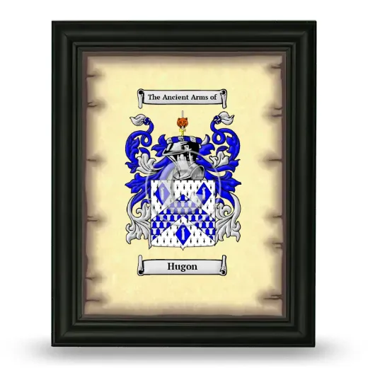 Hugon Coat of Arms Framed - Black