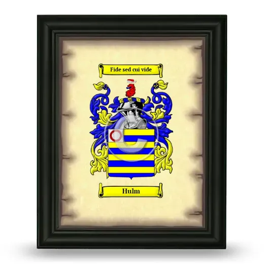 Hulm Coat of Arms Framed - Black