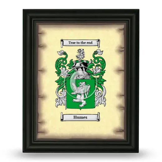 Humes Coat of Arms Framed - Black