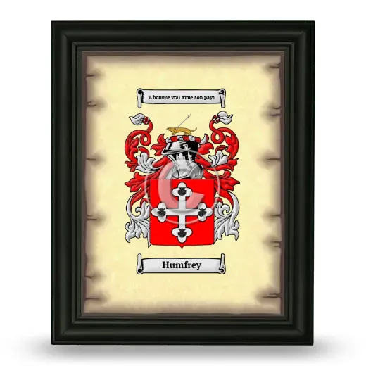 Humfrey Coat of Arms Framed - Black