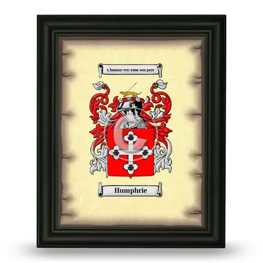 Humphrie Coat of Arms Framed - Black