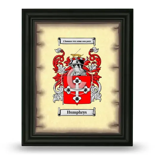 Humphrys Coat of Arms Framed - Black