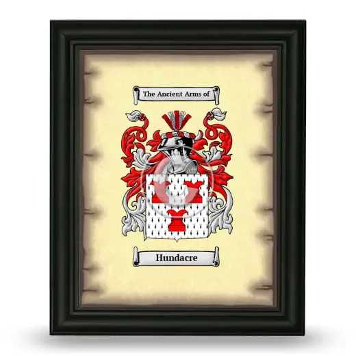 Hundacre Coat of Arms Framed - Black