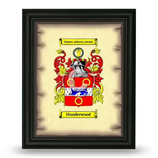 Hunderwood Coat of Arms Framed - Black