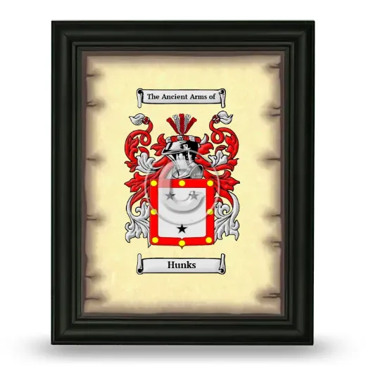 Hunks Coat of Arms Framed - Black