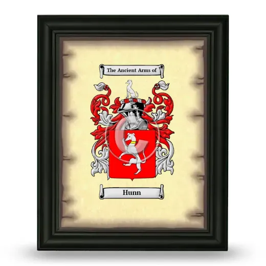 Hunn Coat of Arms Framed - Black