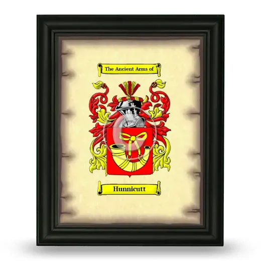 Hunnicutt Coat of Arms Framed - Black