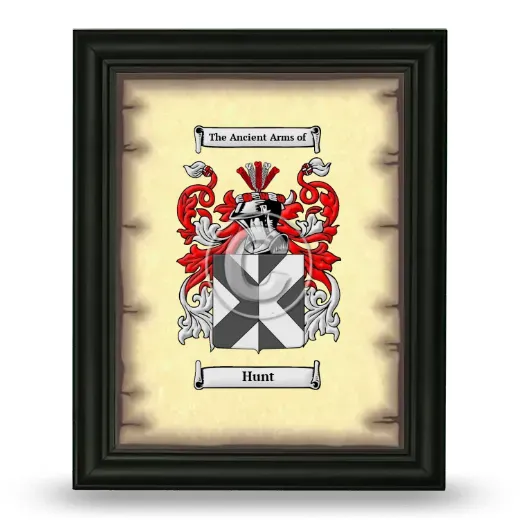 Hunt Coat of Arms Framed - Black