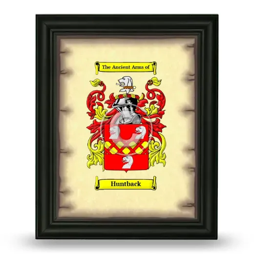 Huntback Coat of Arms Framed - Black