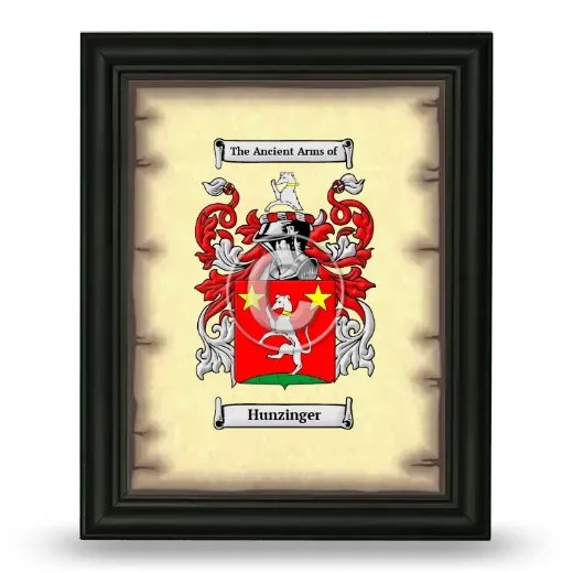 Hunzinger Coat of Arms Framed - Black
