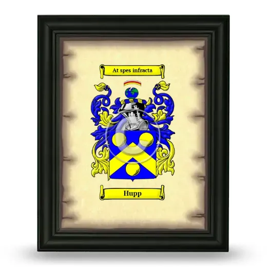 Hupp Coat of Arms Framed - Black