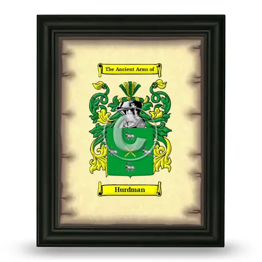 Hurdman Coat of Arms Framed - Black